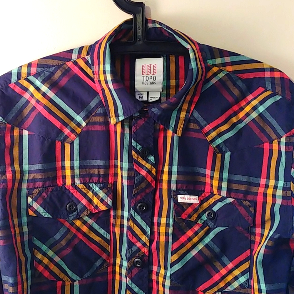 Topo Designs plaid button-down